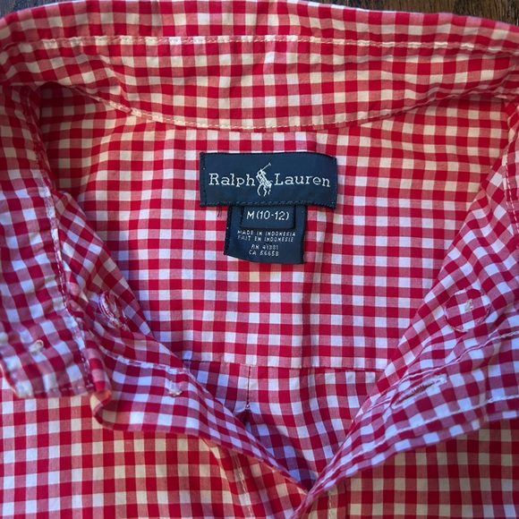 Ralph Lauren Red Check Button Down Shirt Size - Picture 6 of 8